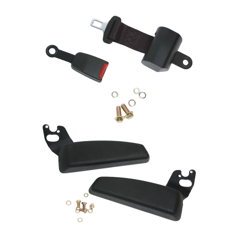 Asiento de carretilla elevadora ergonómica duradera con certificación BF1-1 para carretillas elevadoras de combustión interna con vinilo negro