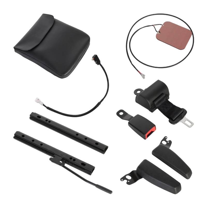 BF1-2 Asiento de carretilla elevadora con respaldo plegable de vinilo negro rentable para flotas de vehículos de almacén