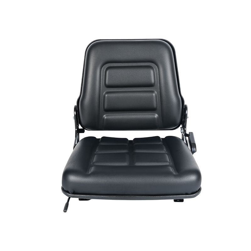 BF1-2 Asiento de carretilla elevadora con respaldo plegable de vinilo negro rentable para flotas de vehículos de almacén
