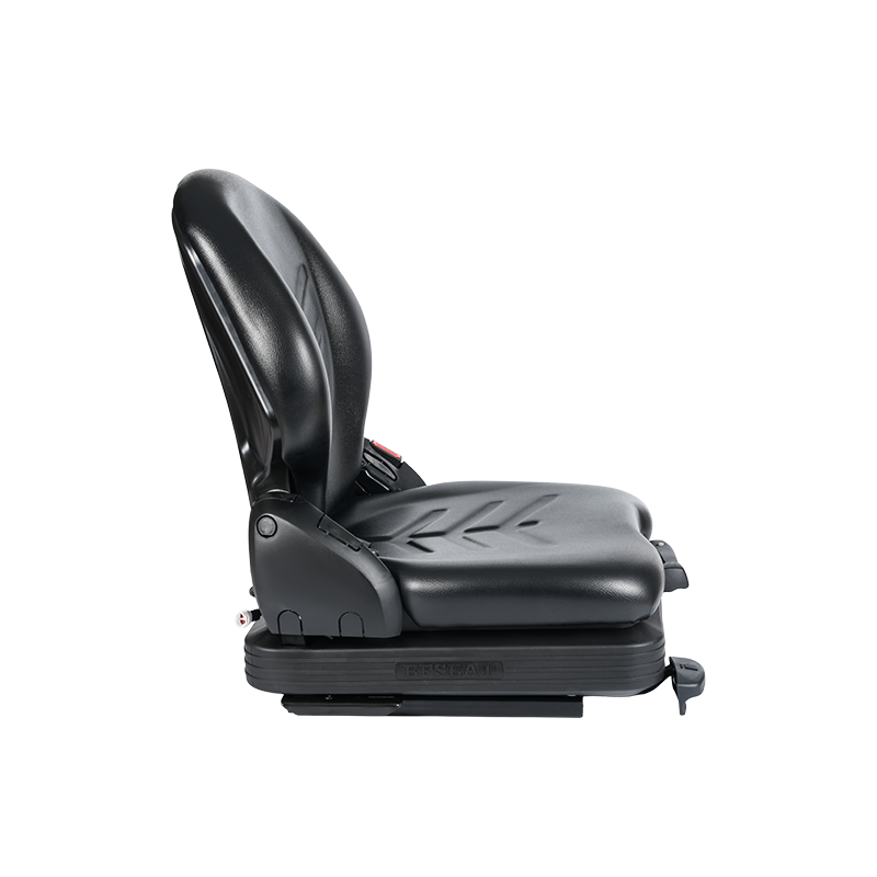 Asiento de suspensión mecánico de repuesto de vinilo de perfil bajo BF16 para equipos de elevación de carretillas elevadoras con manipulación de materiales - Negro con EN13490 IT1+IT2