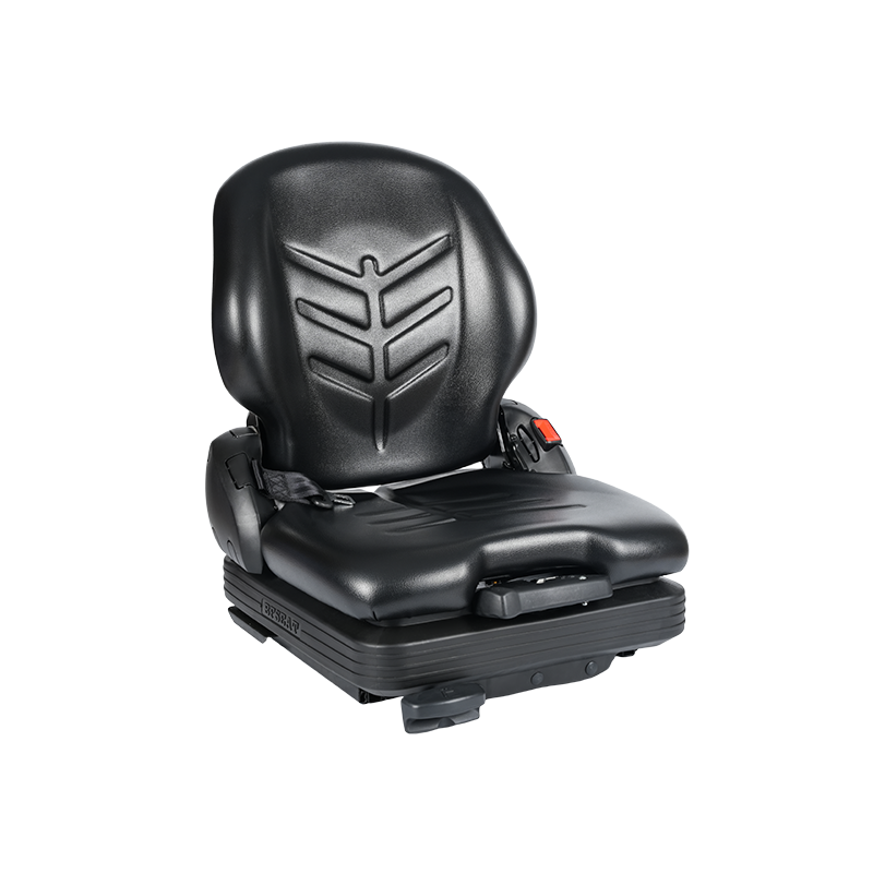 Asiento de suspensión mecánico de repuesto de vinilo de perfil bajo BF16 para equipos de elevación de carretillas elevadoras con manipulación de materiales - Negro con EN13490 IT1+IT2