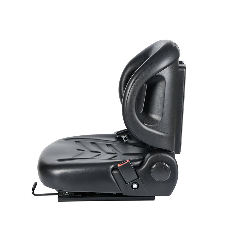 BF2-2 Asiento plano de ajuste universal para tractores de aeropuerto con reclinación de 60°, cinturón de seguridad retráctil y caja de documentos